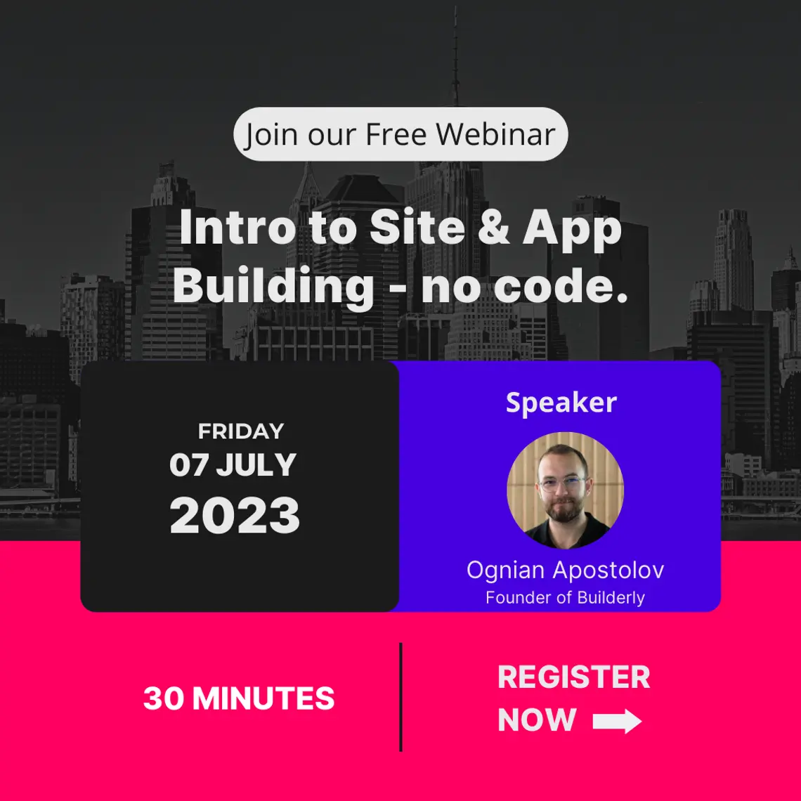 Intro to Site & App Building - no code -webinar 